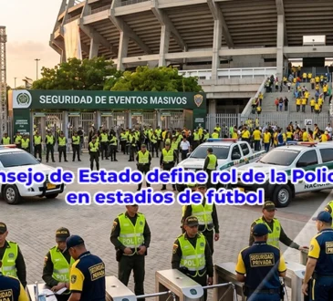 Policía Nacional y seguridad privada gestionando ingreso a estadio de fútbol en Barranquilla, concepto del Consejo de Estado
