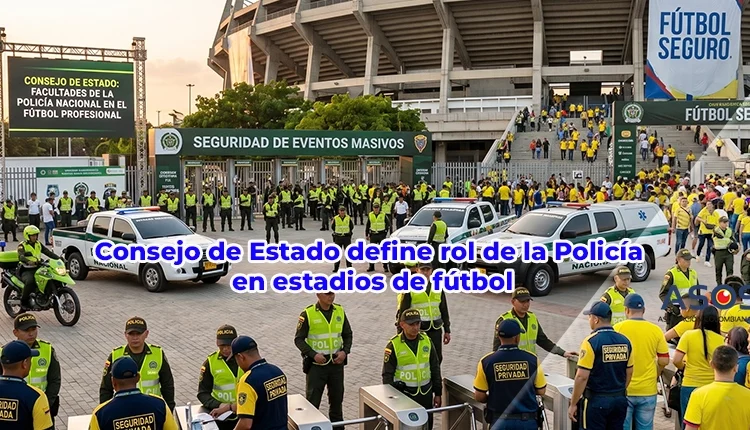 Policía Nacional y seguridad privada gestionando ingreso a estadio de fútbol en Barranquilla, concepto del Consejo de Estado