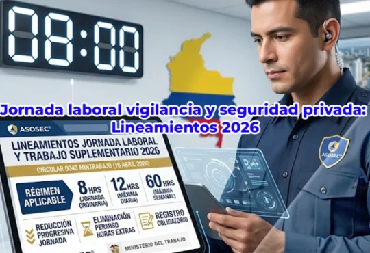 Lineamientos jornada laboral vigilancia y seguridad privada ASOSEC 2026