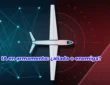 IA en armamento: dron militar guiado por inteligencia artificial entre una red neuronal y un radar de objetivo